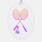 Badminton Rackets Shuttlecock Birdie Ombre Ornament Kaart (Links)