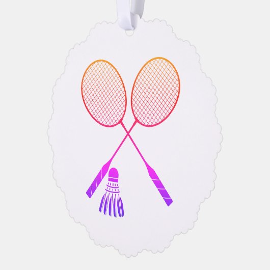 Badminton Rackets Shuttlecock Birdie Ombre Ornament Kaart (Links)