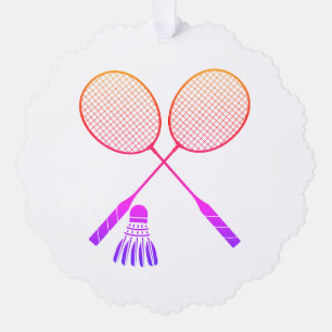 Badminton Rackets Shuttlecock Birdie Ombre Ornament Kaart