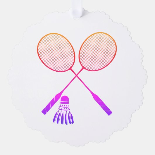 Badminton Rackets Shuttlecock Birdie Ombre Ornament Kaart (Voorkant)