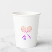 Badminton Rackets Shuttlecock Birdie Ombre Papieren Bekers (Achterkant)