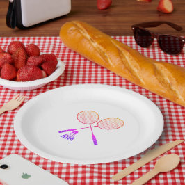 Badminton Rackets Shuttlecock Birdie Ombre Papieren Bordje