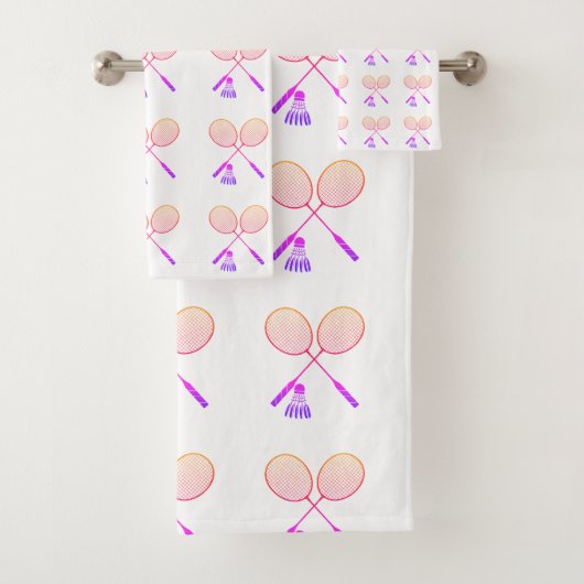 Badminton Rackets Shuttlecock Birdie Pattern Bad Handdoek (Insitu)