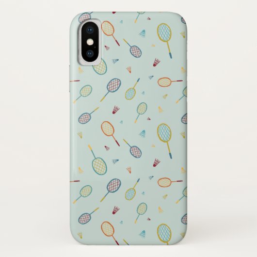 Badminton Rackets Sport Naadloos Patroon Case-Mate iPhone Case (Achterkant)