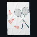 Badminton racquet en keukenhanddoek voor vogels<br><div class="desc">Decoreer je keuken met deze coole handdoek. Het maakt een geweldig huishouden of bruiloft cadeau! U kunt het aanpassen en tekst ook toevoegen. Bekijk mijn winkel voor veel meer kleuren en patronen!</div>