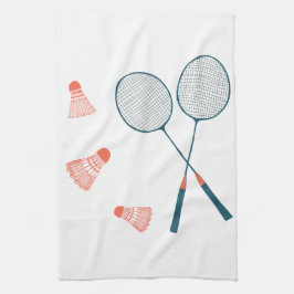 Badminton racquet en keukenhanddoek voor vogels