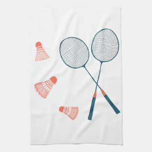 Badminton racquet en keukenhanddoek voor vogels