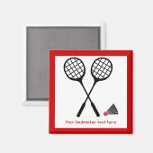 Badminton racquet en shuttlecock, aangepast magneet (Voorkant / Achterkant)