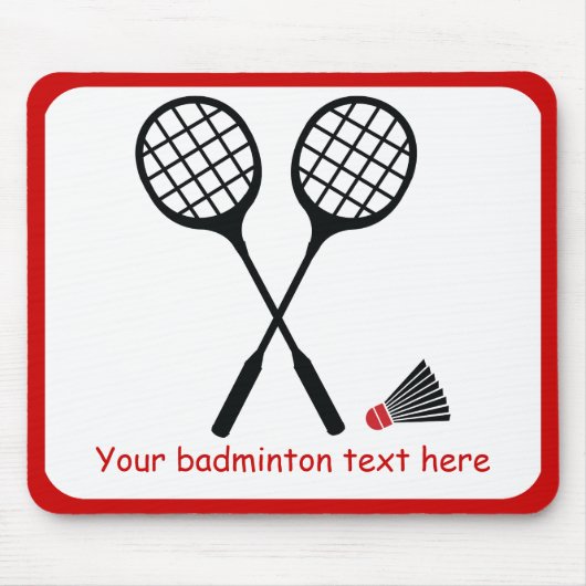 Badminton racquet en shuttlecock, aangepast muismat (Voorkant)