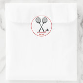 Badminton racquet en shuttlecock, aangepast ronde sticker (Tas)