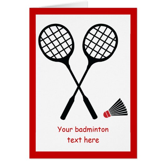 Badminton racquet en shuttlecock verticale kaart (Voorkant)