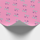 Badminton Racquet Patroon Roze Cadeaupapier (Hoek)