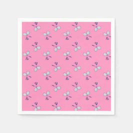 Badminton Racquet Patroon Roze Servet