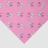 Badminton Racquet Patroon Roze Tissuepapier (Detail)