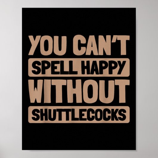 Badminton Racquet - Speler Court Racket Team Sluit Poster (Voorkant)