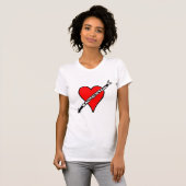 Badminton Red Heart T-shirt (Voorkant volledig)