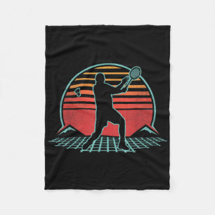 Badminton Retro 70s 80s Stijl Speler Gift Fleece Deken