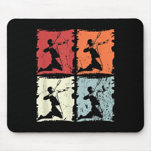 Badminton Retro Badminton Speler, Shuttle Muismat (Voorkant)