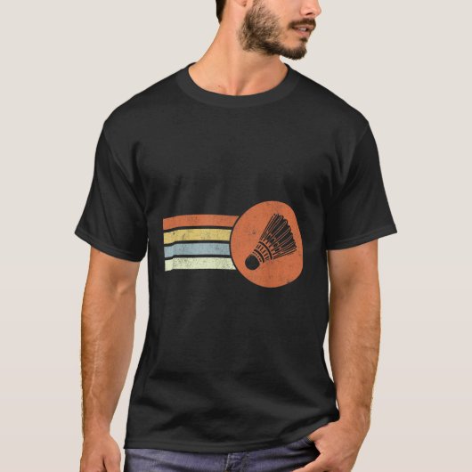 Badminton Retro Birdie Smash Shuttle Badmi T-shirt (Voorkant)
