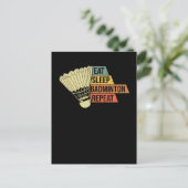 Badminton Retro Briefkaart (Staand voorkant)
