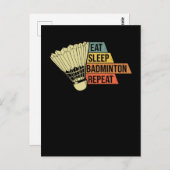 Badminton Retro Briefkaart (Voorkant / Achterkant)