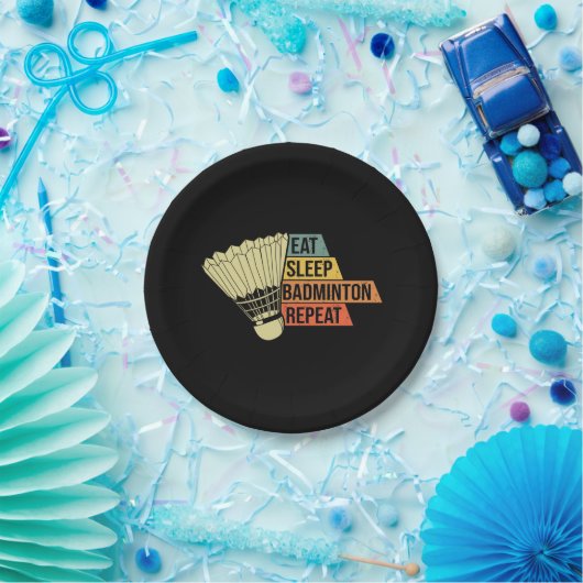Badminton Retro  Papieren Bordje (Feest)