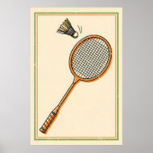 Badminton - Retro Racket Art Poster (Voorkant)