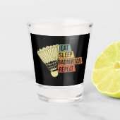Badminton Retro Shot Glas (Voorkant)