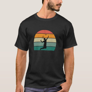 Badminton Retro Sunset Mannen vrouwen T-shirt
