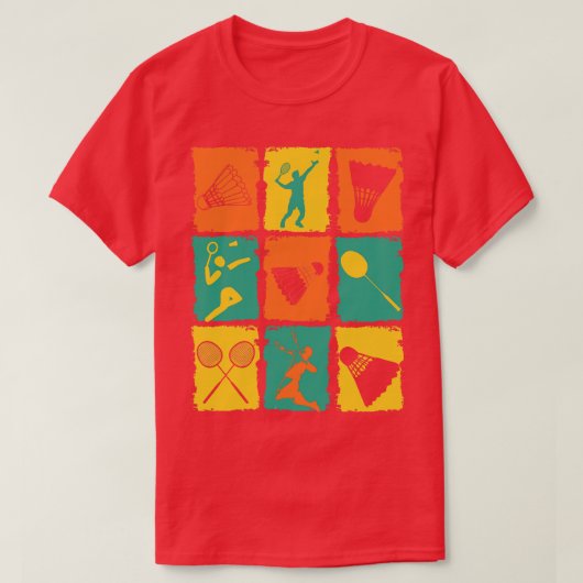 Badminton Retro T-shirt (Design voorkant)