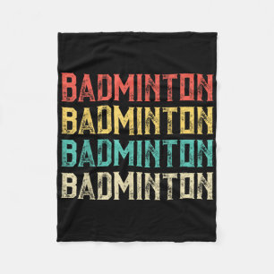 Badminton, Retro Vintage Badminton  Fleece Deken