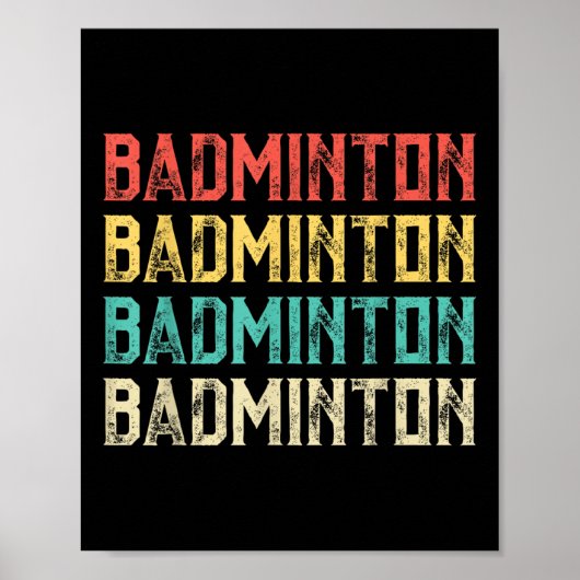 Badminton, Retro Vintage Badminton  Poster (Voorkant)