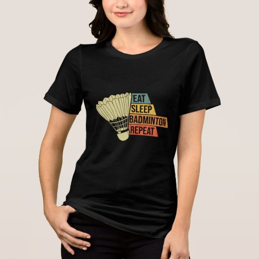 Badminton Retro Vintage Tri-Blend Shirt (Voorkant)