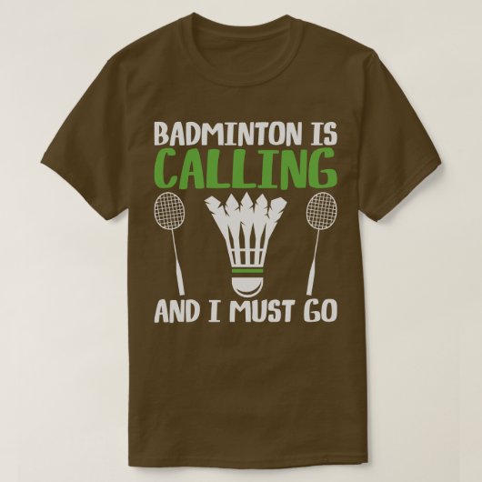Badminton roept de Rackets van de spellen van de s T-shirt (Design voorkant)