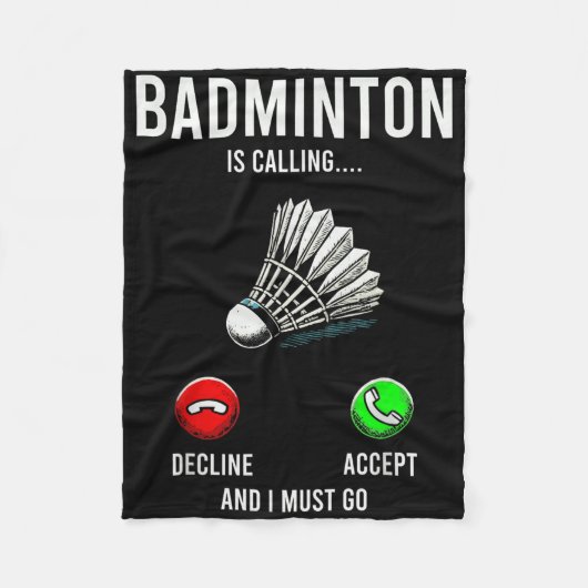 Badminton roept op tot afwijzen Accepteer leuk Gez Fleece Deken (Voorkant)