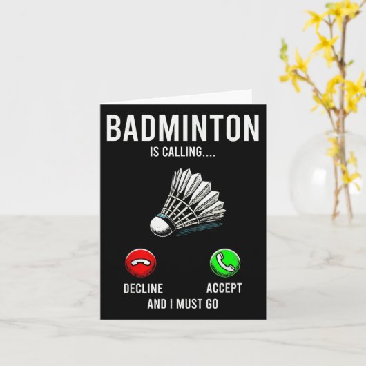 Badminton roept op tot afwijzen Accepteer leuk Gez Kaart (Gele Bloem)
