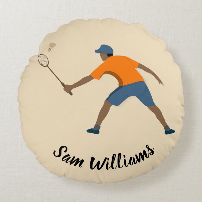 Badminton Rond Kussen (Voorkant)