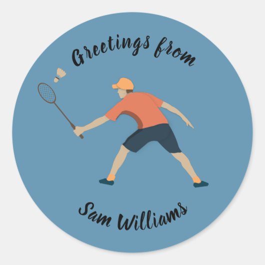 Badminton Ronde Sticker (Voorkant)