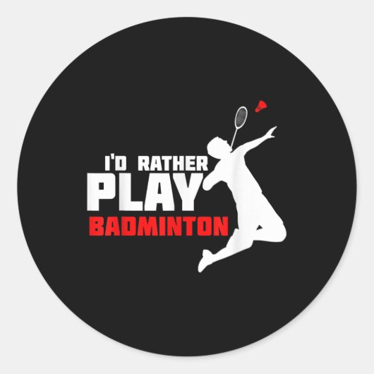 Badminton Ronde Sticker (Voorkant)