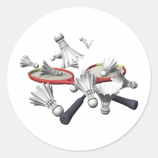 Badminton Ronde Sticker (Voorkant)