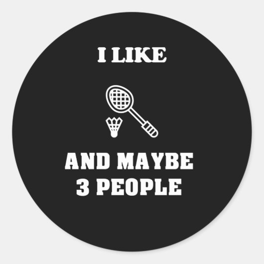 Badminton Ronde Sticker (Voorkant)