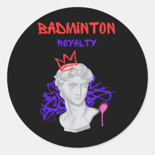Badminton Royalty-Grieks Standbeeld Kampioen Atlee Ronde Sticker