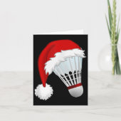 Badminton Santa Hat Sportkerst Kaart (Voorkant)