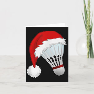 Badminton Santa Hat Sportkerst Kaart