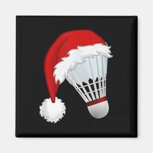 Badminton Santa Hat Sportkerst Magneet