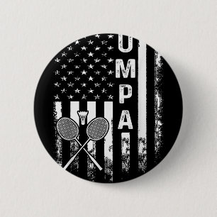 Badminton scheidsrechter Amerikaanse vlag vintage  Ronde Button 5,7 Cm
