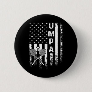 Badminton scheidsrechter Amerikaanse vlag vintage Ronde Button 5,7 Cm