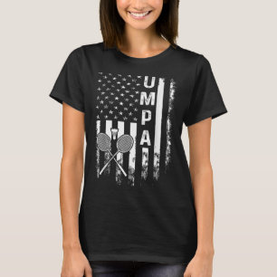 Badminton scheidsrechter Amerikaanse vlag vintage  T-shirt