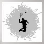 Badminton Scribble Style Poster (Voorkant)