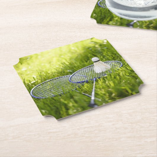 Badminton Set to Go Kartonnen Onderzetters (Gekanteld)
